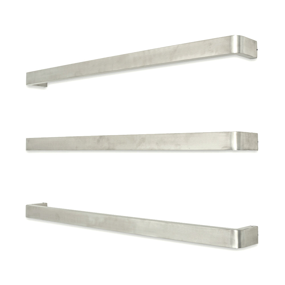 Radiant Brushed Satin 800mm Single Square Bar with Rounded ends