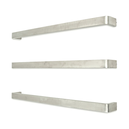 Radiant Brushed Satin 800mm Single Square Bar with Rounded ends