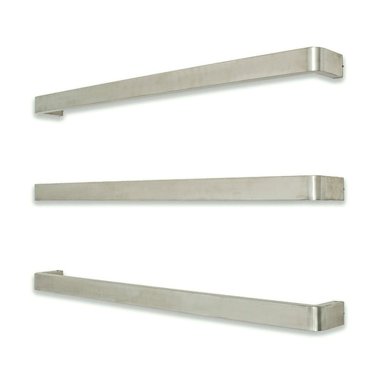 Radiant Brushed Satin 650mm Single Square Bar with Rounded ends
