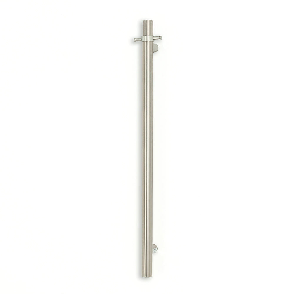 Radiant Brushed Satin Vertical 950mm Round NON-HEATED Single Bar Towel Rai