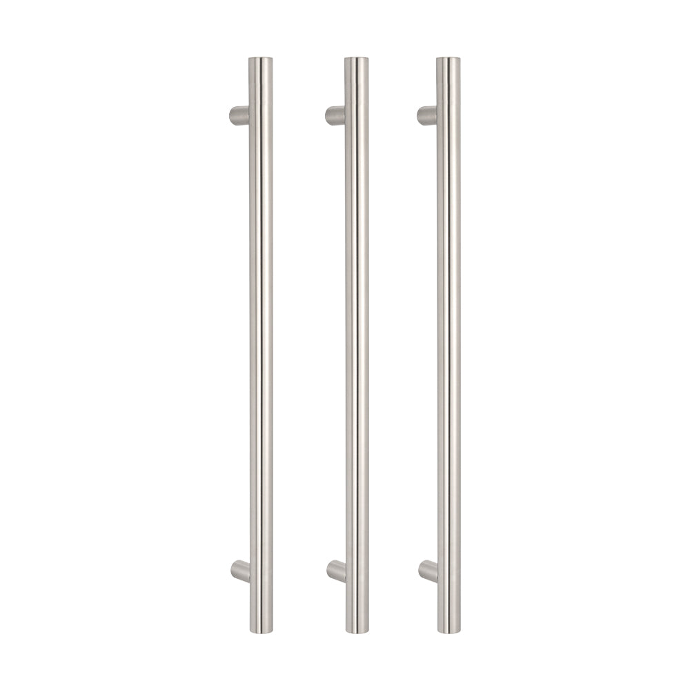 Radiant Vertical Single HEATED Towel Bar  40mm X 950mm - Brushed Satin