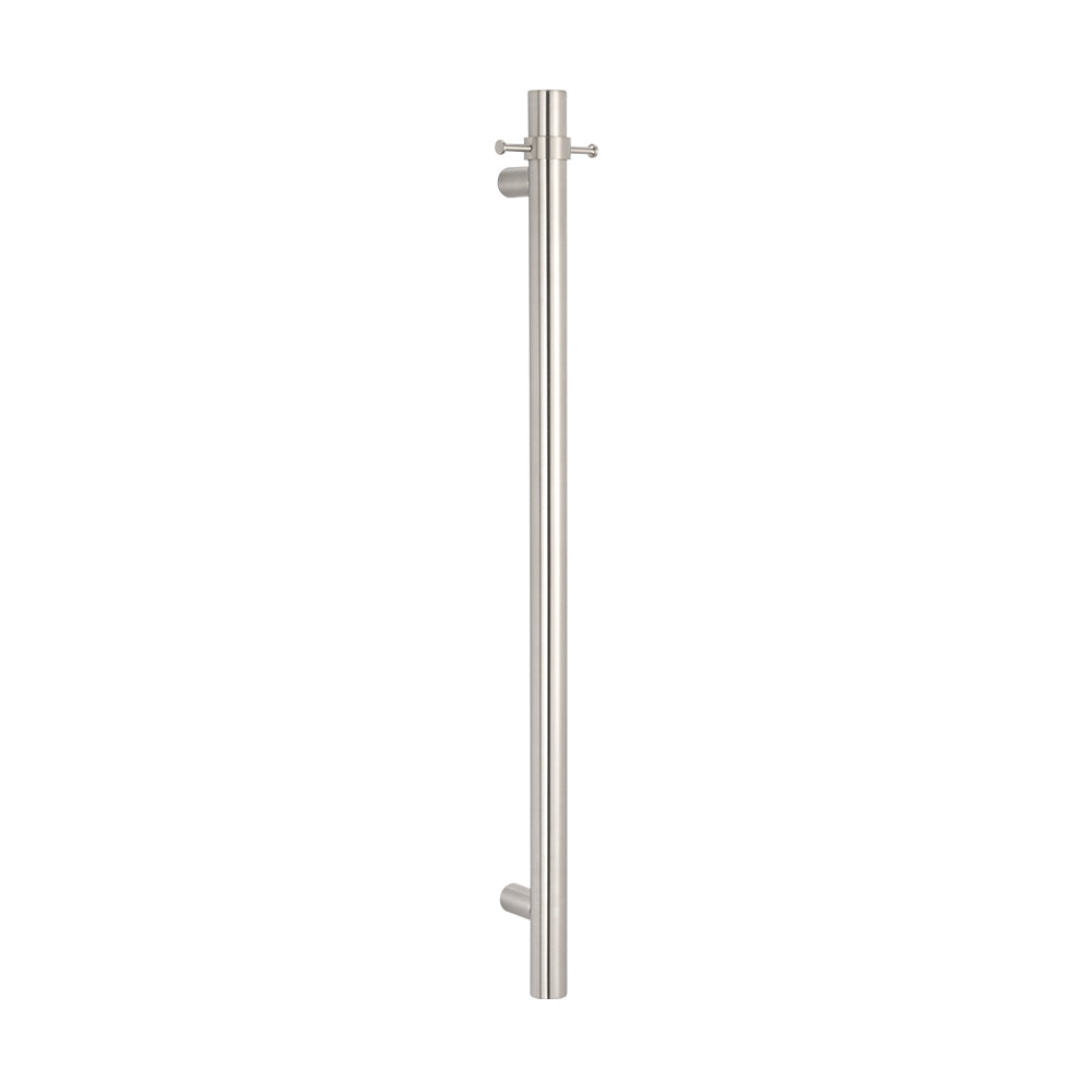 Radiant Vertical Single HEATED Towel Bar  40mm X 950mm - Brushed Satin