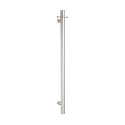 Radiant Vertical Single HEATED Towel Bar  40mm X 950mm - Brushed Satin