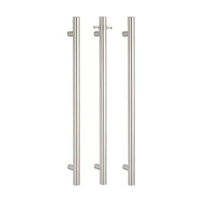 Radiant Vertical Single HEATED Towel Bar  40mm X 950mm - Brushed Satin