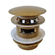 40mm Safety Pull-Out Pop-Up Bath Waste with Short Tail with Overflow - Brushed Brass