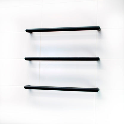 Radiant Black 650mm Round Single Bar Towel Rail