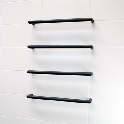 Radiant Black 650mm Round Single Bar Towel Rail