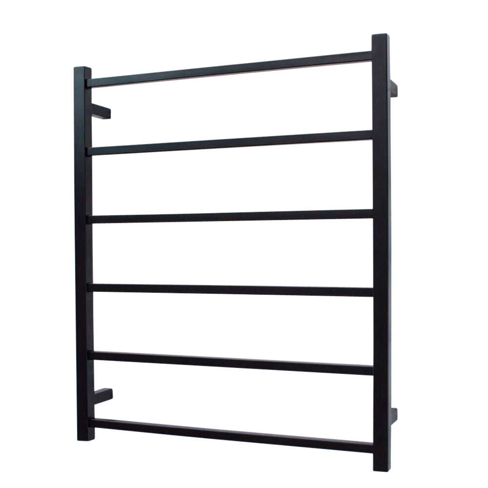 Radiant Matt Black 700 x 830mm Square NON-HEATED Towel Rail