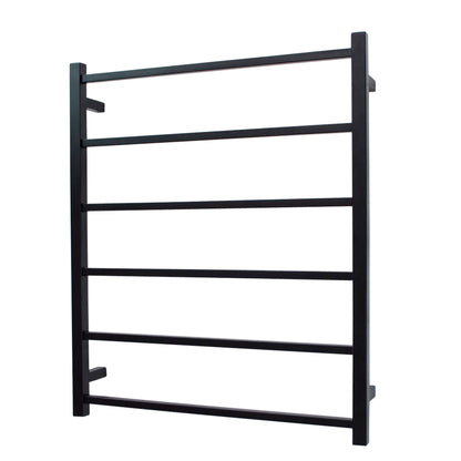 Radiant Matt Black 700 x 830mm Square NON-HEATED Towel Rail