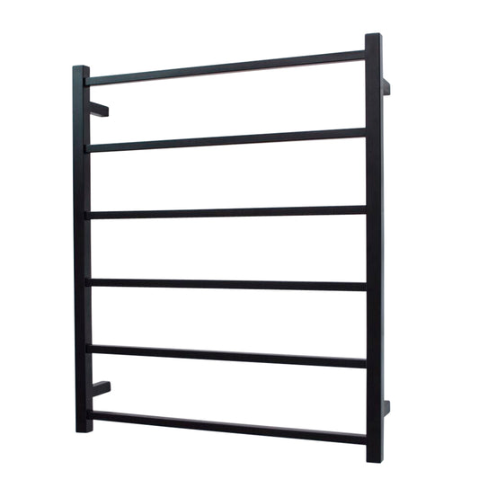 Radiant Matt Black 700 x 830mm Square NON-HEATED Towel Rail