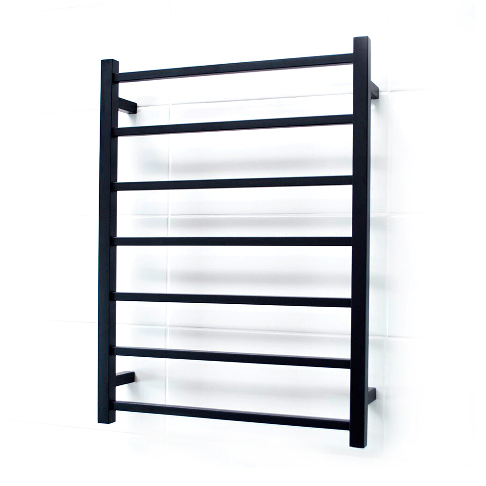 Radiant Matt Black 600 x 800mm Square HEATED Towel Rail RIGHT