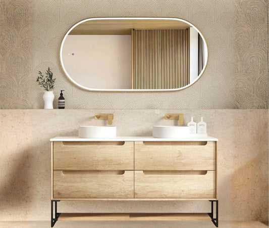 Byron 1500mm Natural Oak Wall Hung Vanity - Cabinet Only with Leg