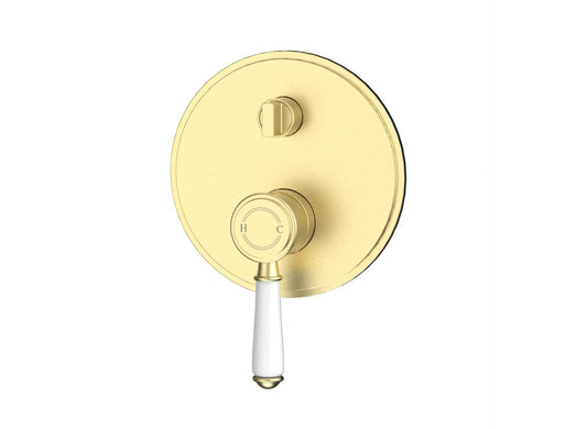 Clasico  Wall Diverter Mixer Trim Kits Ceramic handle in Bru