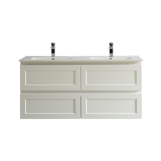 Fremantle Wall Hung Vanity - Four Drawers   - Matt White - 1200mm