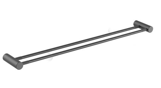 CADDENCE Brushed Gun Metal Grey Double Towel Rail - 800mm