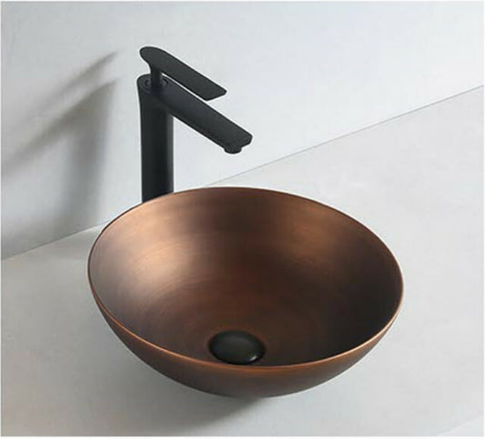 Rose Gold Round Basin  -  405 x 405 x 150mm