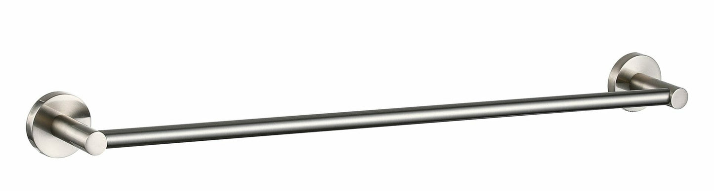 Otus Round Single Towel Rail 600mm - Brushed Nickel