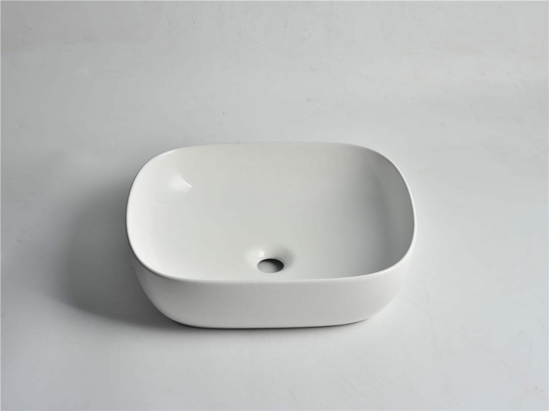 Luna - 480mm Gloss White Square Above Counter Basin - CLA-419  -  480x395x145mm