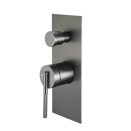 CADDENCE Brushed Gun Metal Grey Wall Mixer with Diverter