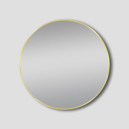 Brushed Gold Framed Round Mirror - 600mm