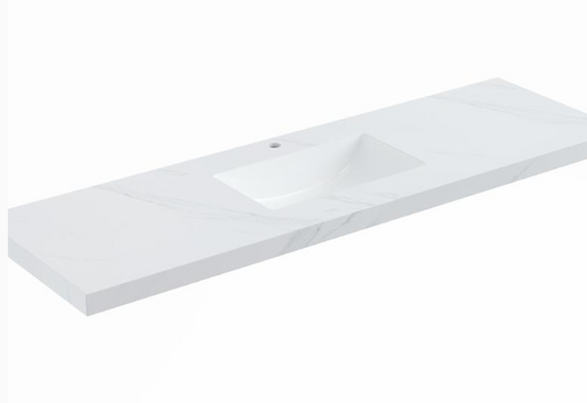 1500mmx460mm  Stone Top with Undermount Basin - Diamond SINTERED Top Seamless Jointed with Ceramic Single Basin - Tap Hole