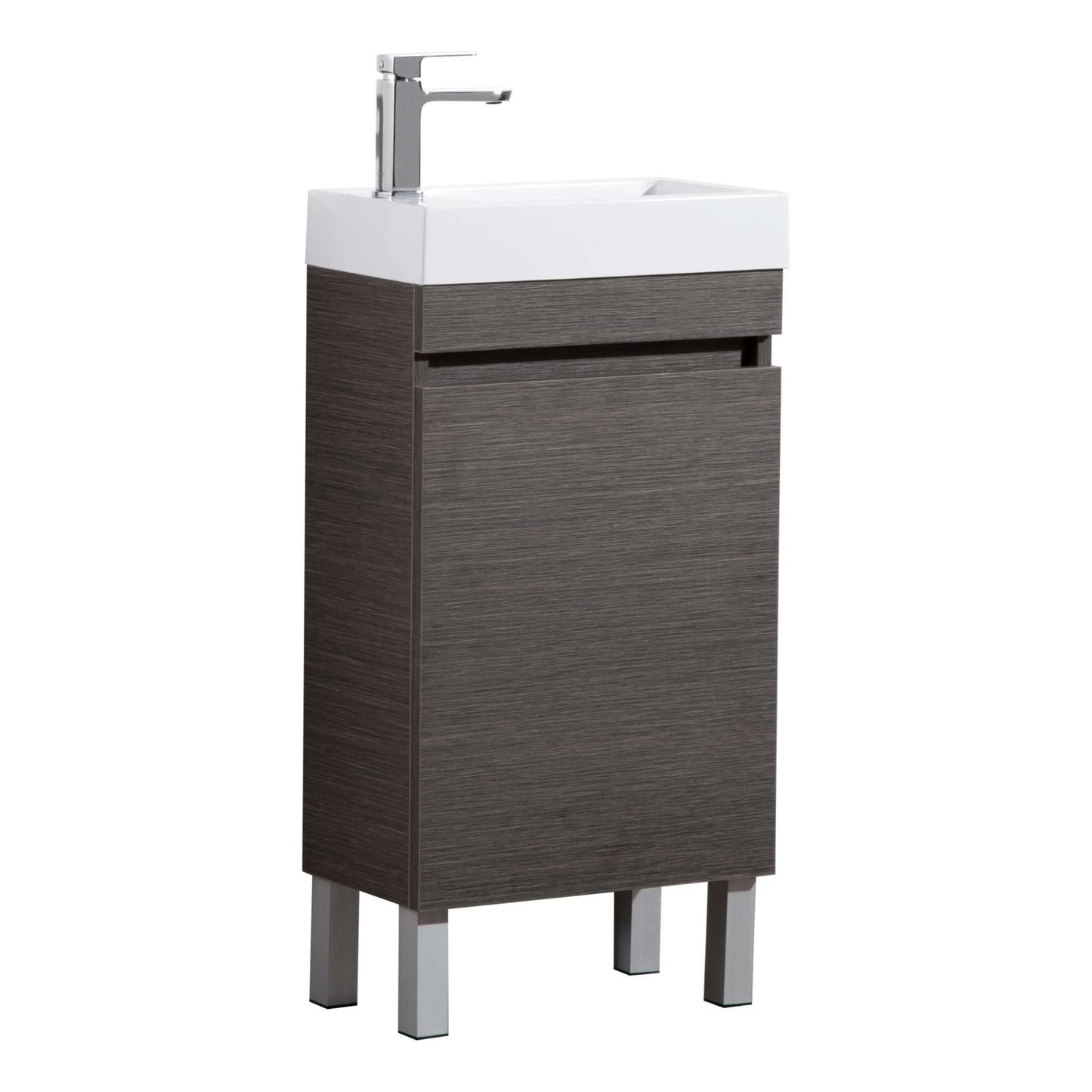 "Evie Floor Vanity with Poly Top (4525B), Left Hand Hinge, 450*250*860mm, Dark Brown"