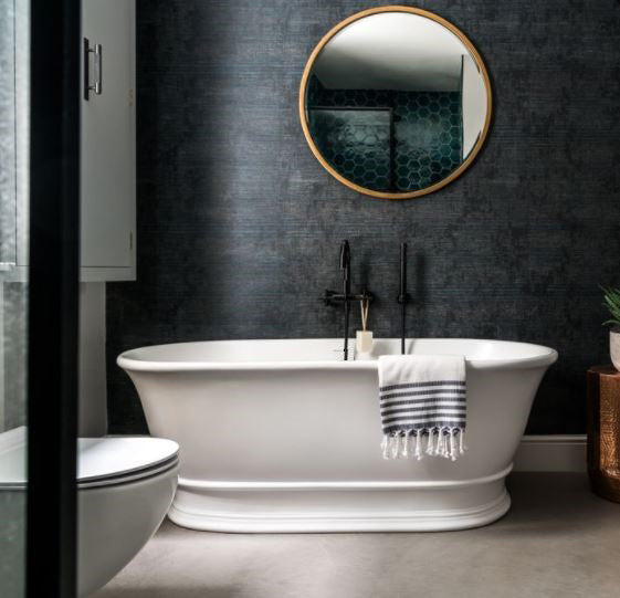 Cambridge 156 TitanCast Bath - Satin Silk White with Overflow