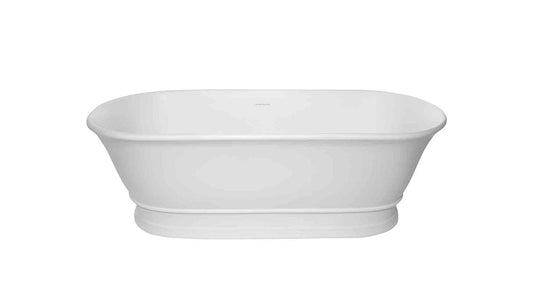 Cambridge 156 TitanCast Bath with Overflow - Gloss White