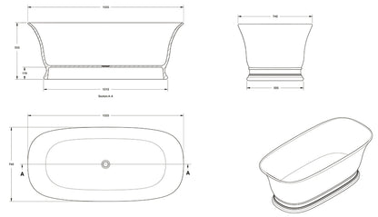 Cambridge 156 TitanCast Bath - Special Finish SPECIFY COLOUR