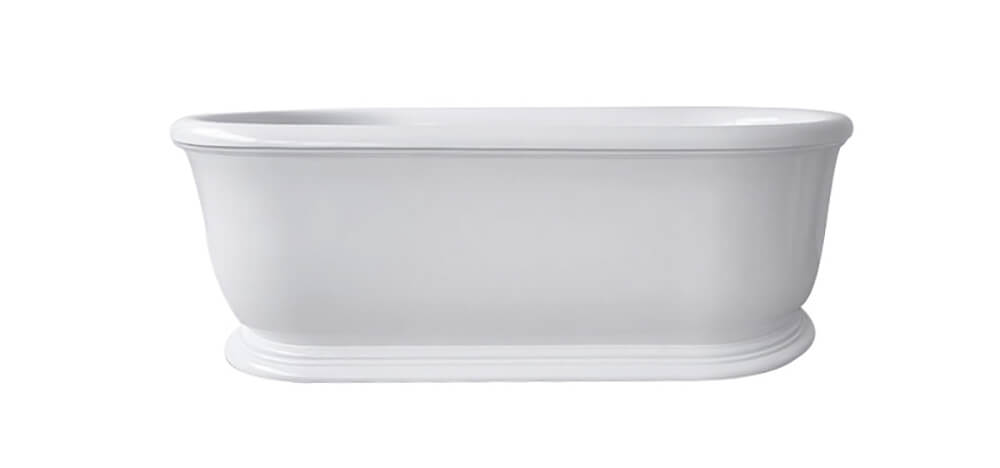 Camden 180 x 85 TitanCast Bath - Gloss White with Overflow