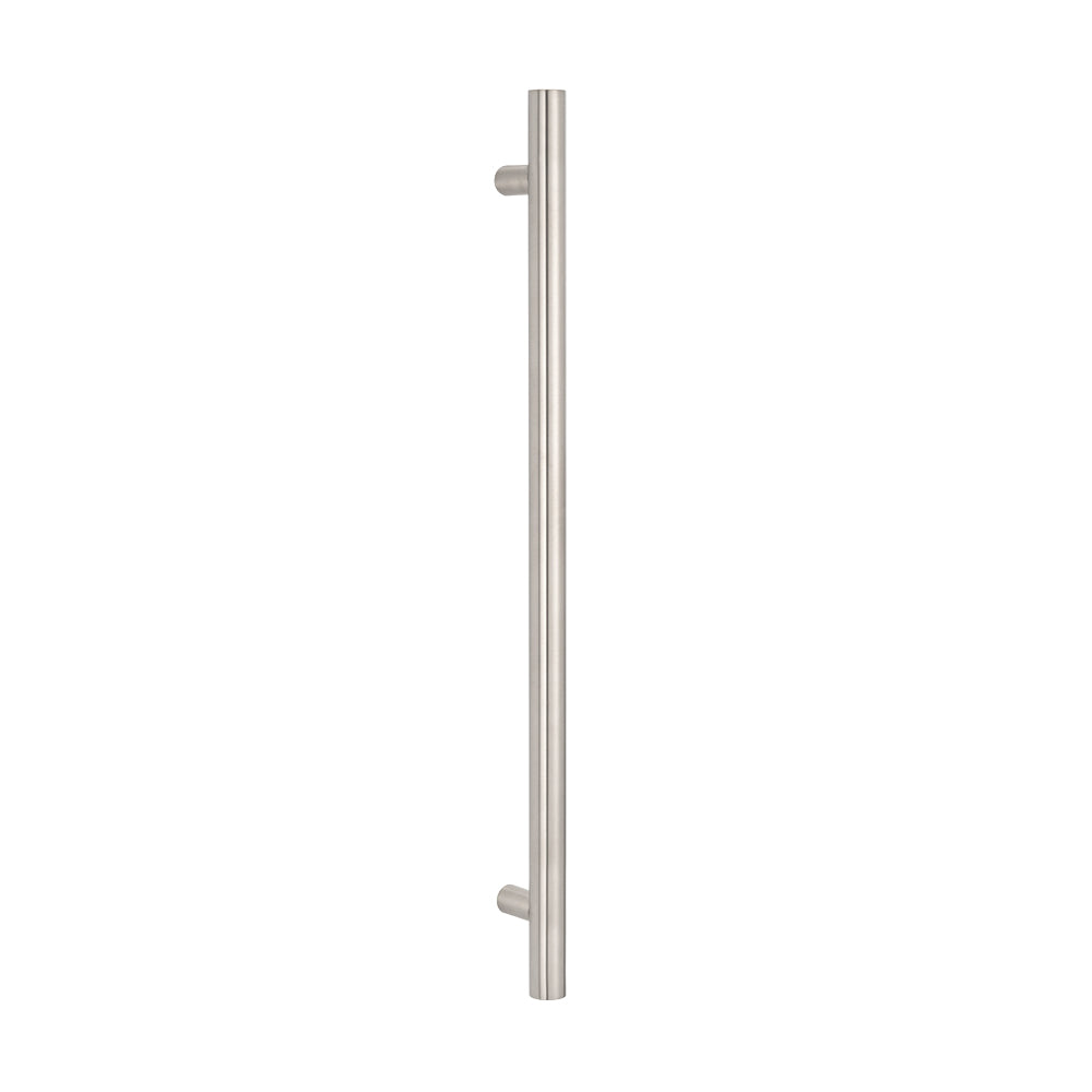 Radiant Vertical Single HEATED Towel Bar 40mm X 950mm Cool Brushed Nickel