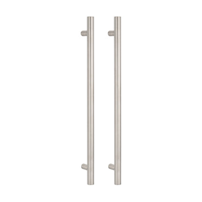 Radiant Vertical Single HEATED Towel Bar 40mm X 950mm Cool Brushed Nickel