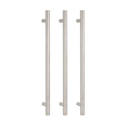 Radiant Vertical Single HEATED Towel Bar 40mm X 950mm Cool Brushed Nickel