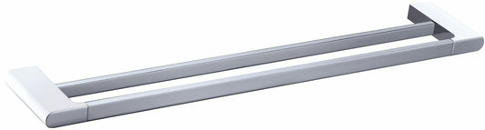 Cora Double Towel Rail 600mm - Chrome & White
