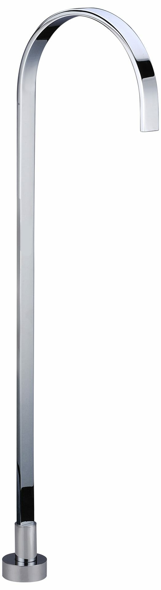 Yale Rectangle Floor-Mounted Bath Spout - Chrome
