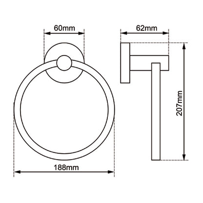 LUCID PIN Series Round Chrome Towel Ring