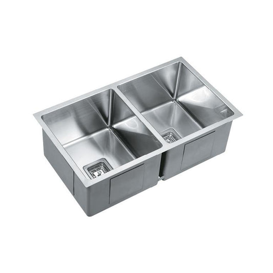 Stainless Steel Kitchen Sink, Size: 1000*450*235mm, Double Bowl, Bowl Size: 400*400*235mm and 525*400*235mm, Square Waste PSW-S, KSS-1000