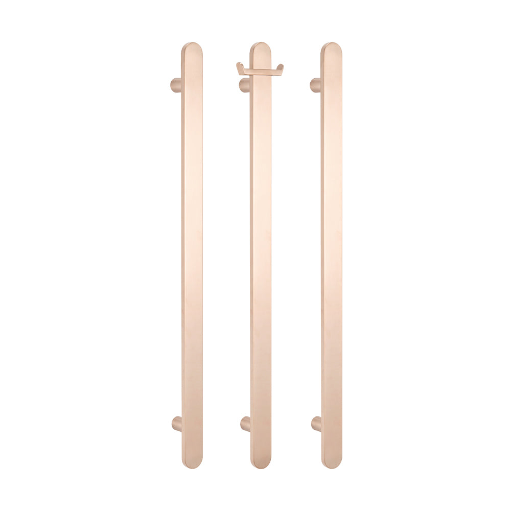 Radiant Champagne Flat Profile Vertical 930mm NON-HEATED Single Bar Towel Rail