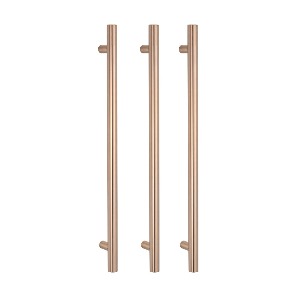 Radiant Vertical Single HEATED Towel Bar 40mm X 950mm Champagne