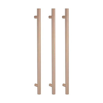 Radiant Vertical Single HEATED Towel Bar 40mm X 950mm Champagne