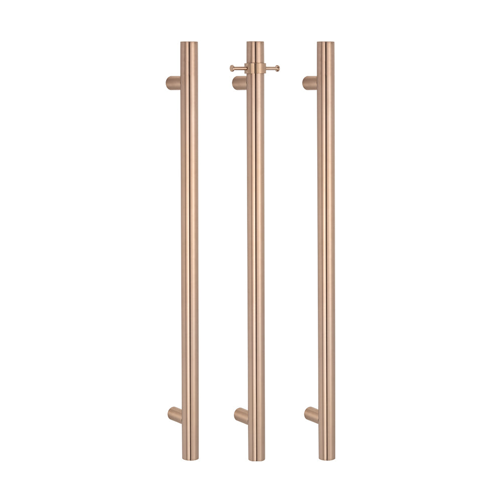 Radiant Champagne Vertical 950mm Round NON-HEATED Single Bar Towel Rail