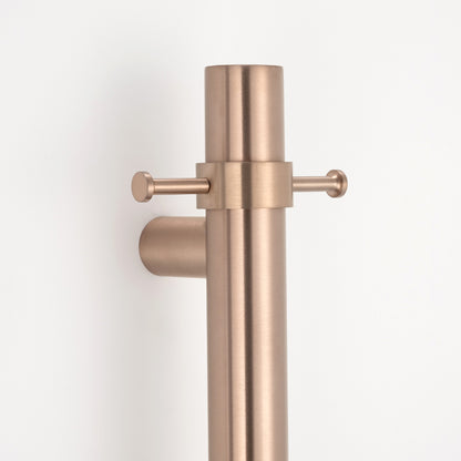 Radiant Vertical Single HEATED Towel Bar 40mm X 950mm Champagne