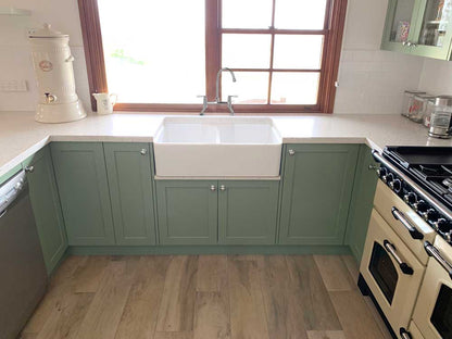 Chester 80x50 NTH Double Bowl Fireclay Sink - no overflow, one tap hole