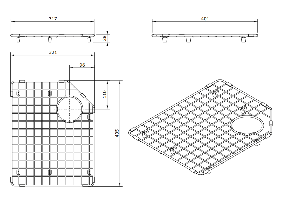 Chester Stainless Steel Grid - LHB