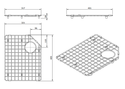 Chester Stainless Steel Grid - LHB