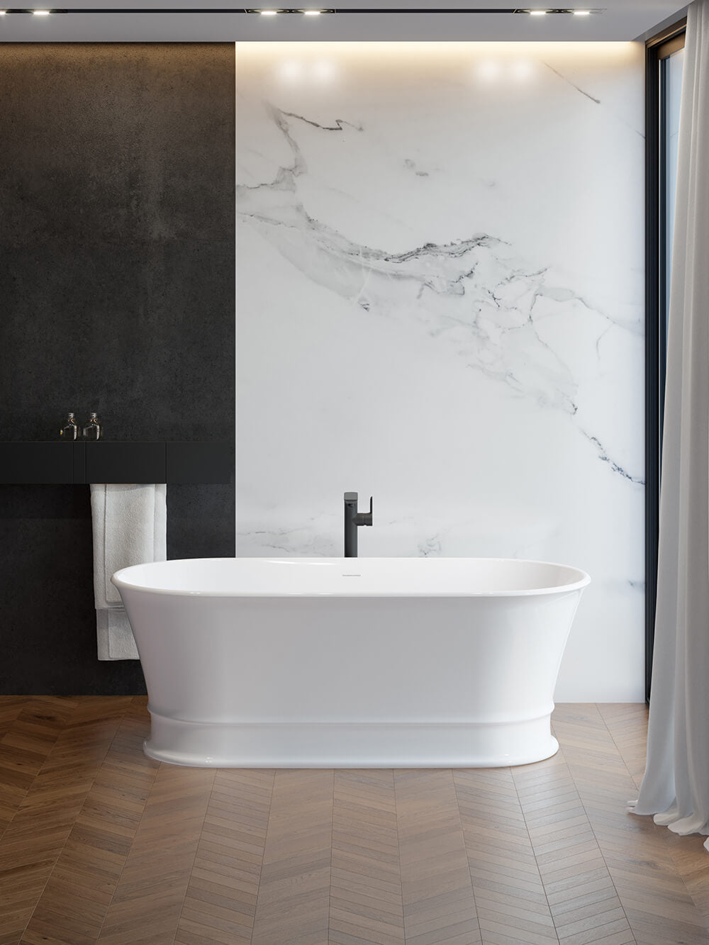 Claremont 170 x 84 MagnaCast Free Standing Bath â€“ Gloss White No Overflow