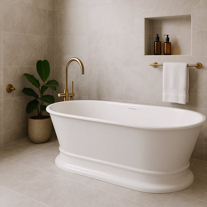 Claremont 170 x 84 MagnaCast Free Standing Bath â€“ Gloss White No Overflow