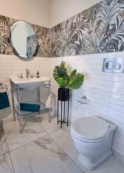 Claremont Floor Mounted Pan, Antique Brass Hinges, Seat And Pan Bend