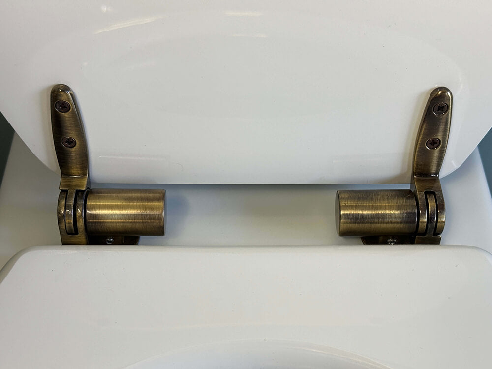 Claremont Floor Mounted Pan with Chrome Hinges, Seat and Pan Bend