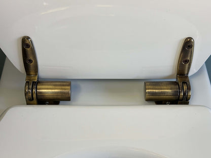 Claremont Floor Mounted Pan with Chrome Hinges, Seat and Pan Bend